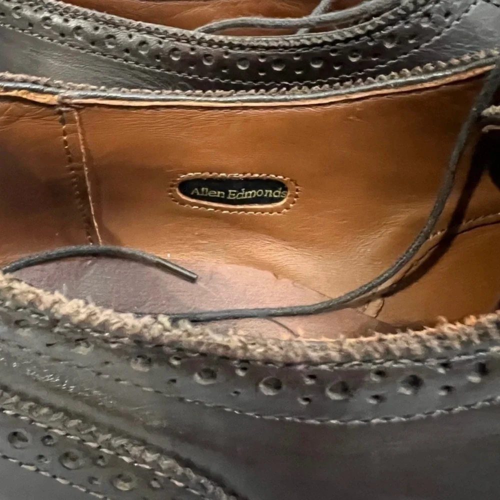 Allen Edmonds 6th avenue cap toe semi brogue derby men’s shoes size 11 brown